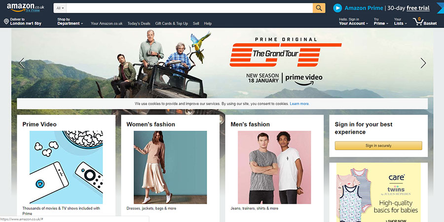 Sito Web di Amazon Regno Unito