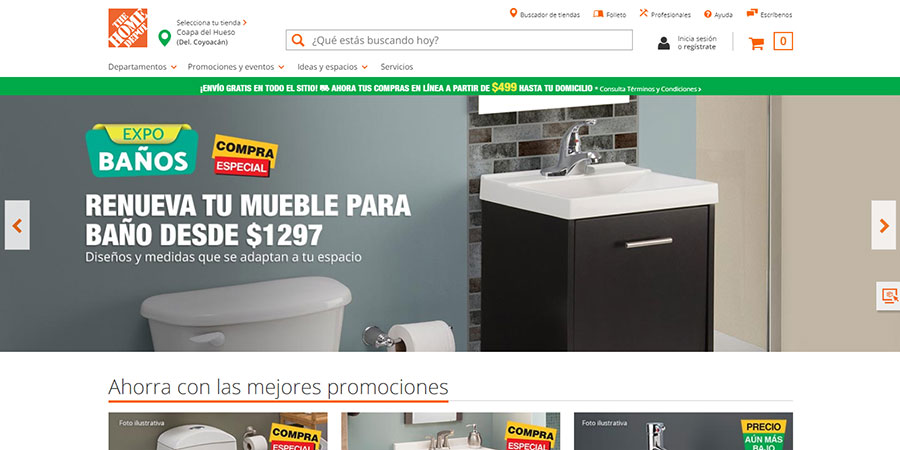 Sitio web de Home Depot México