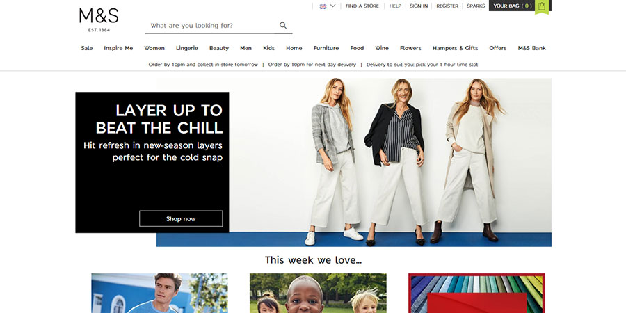 Marks & Spencer website