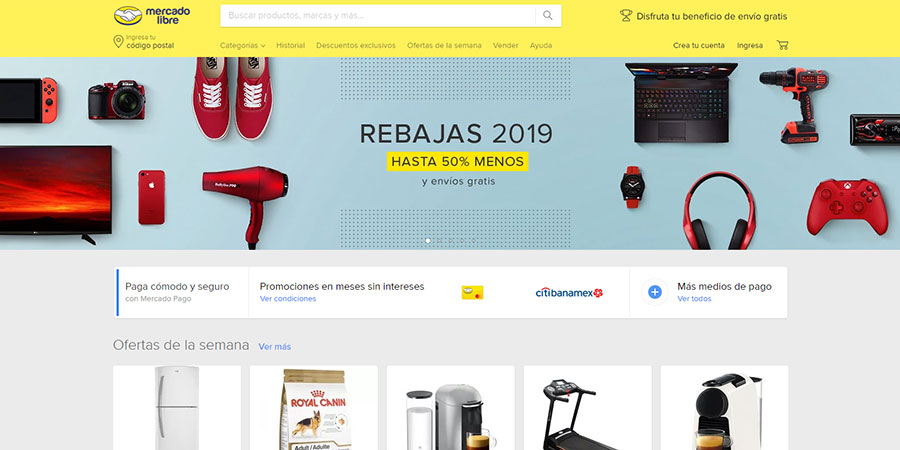 Mercado Libre MexicoのWebサイト