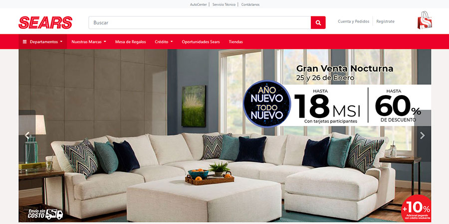 Site Web de Sears Mexique