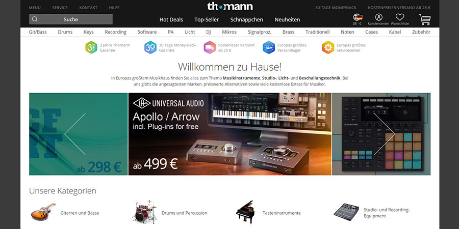 Sito Web Thomann