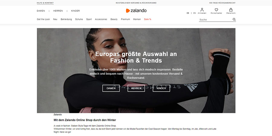 Sito web Zalando