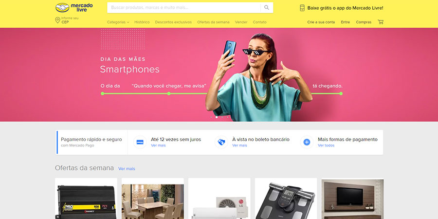 Sitio web de Mercado Livre