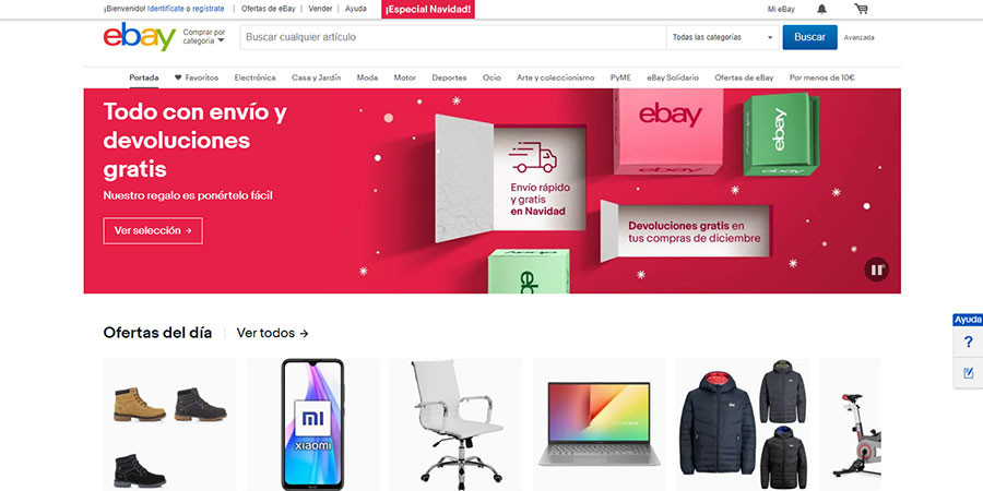 Site da Espanha no eBay