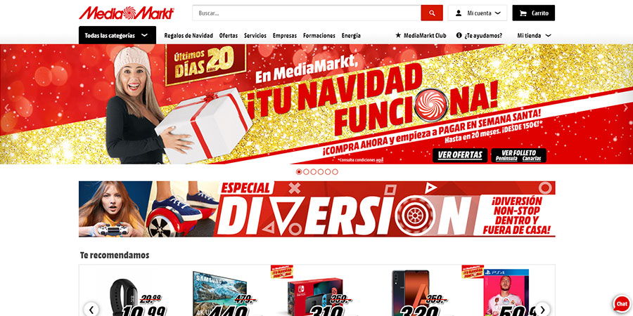MediaMarkt SpainのWebサイト