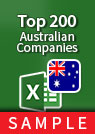 Top 200 Australian Companies Excel spreadsheet sample