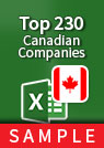 Top 230 Canadian Companies Excel spreadsheet sample
