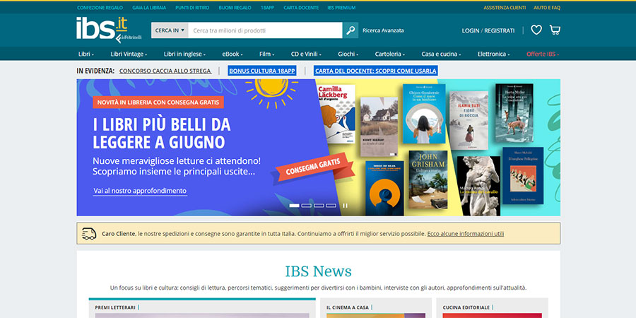 Sitio web de IBS.it