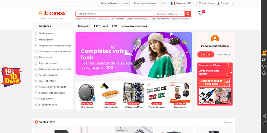 Sitio web de AliExpress Français