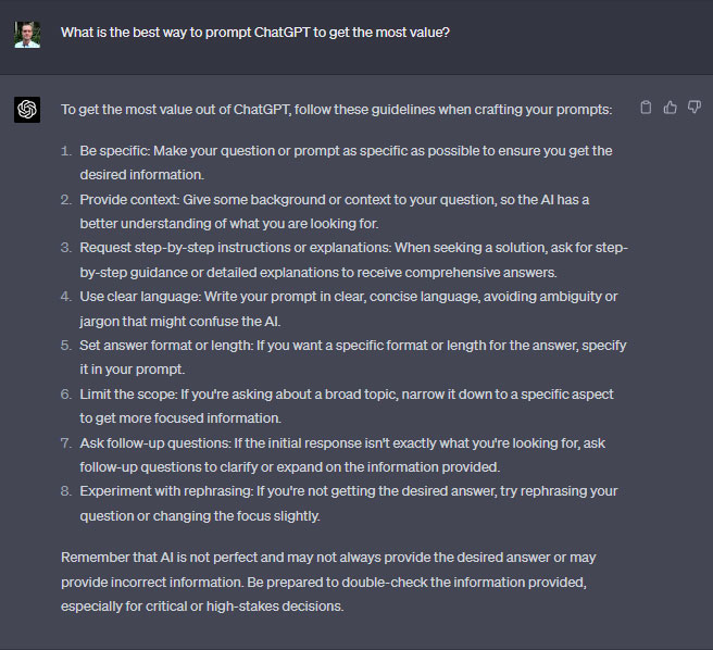 What is the best way to prompt ChatGPT